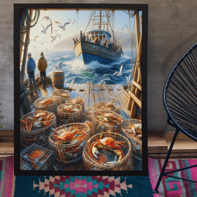 Twilight Harvest Fishermen sammeln Krebse 24x36 Poster (Von Creator hochgeladen)