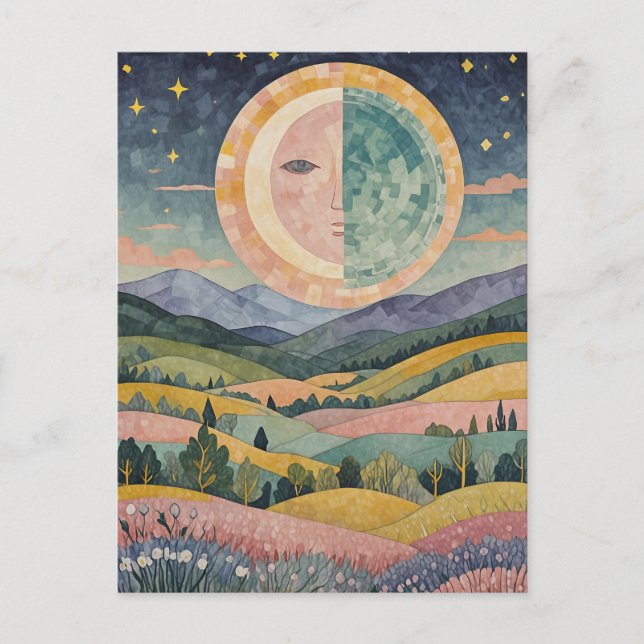 Twilight Hillside Postkarte (Vorderseite)