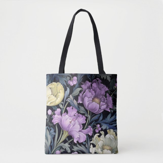 Twilight Hollyhock Garden - Vintage Floral Design (Vorderseite)