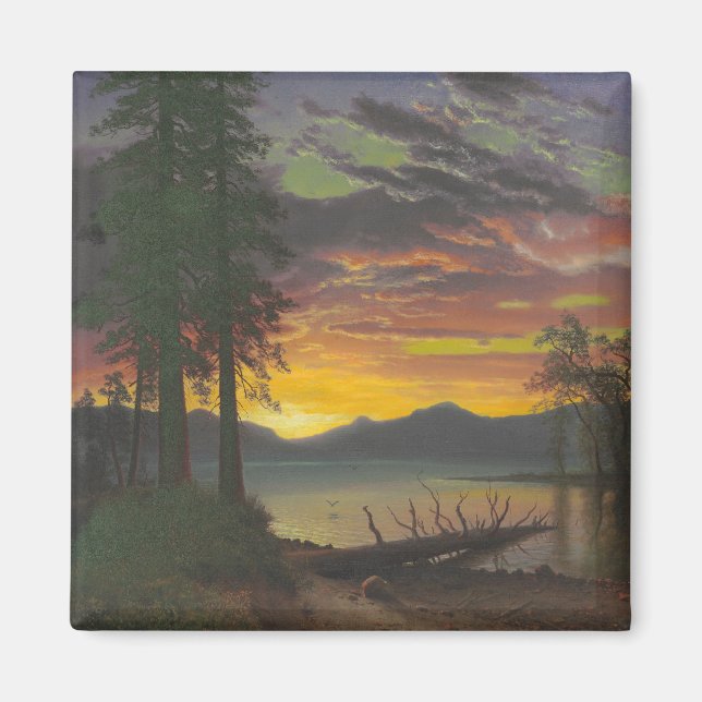 Twilight, Lake Tahoe, c.1870s (Öl auf Leinwand) Magnet (Vorne)