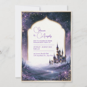 Twilight Lavender Schloss Hochzeit Einladung