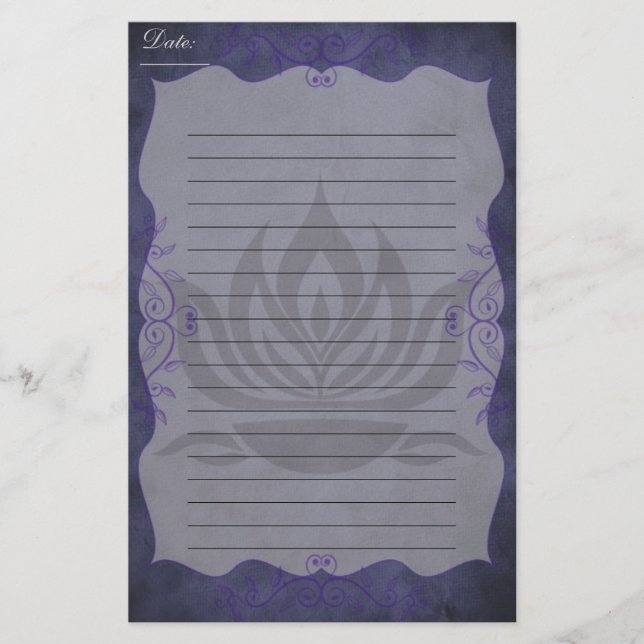 Twilight Lotus Schreibwaren Briefpapier (Vorderseite)