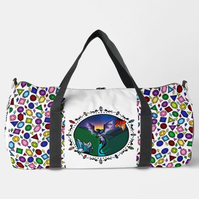 Twilight Magical Crystal Elegant Amethyst Dragon Duffle Bag (Vorderseite)
