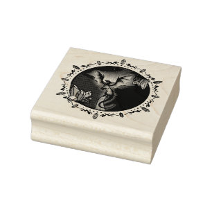Twilight Magical Crystal Elegant Amethyst Dragon Gummistempel