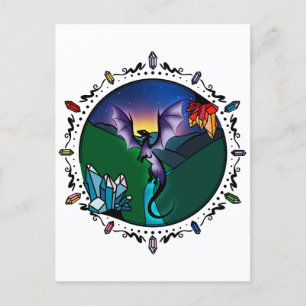 Twilight Magical Crystal Elegant Amethyst Dragon Postkarte