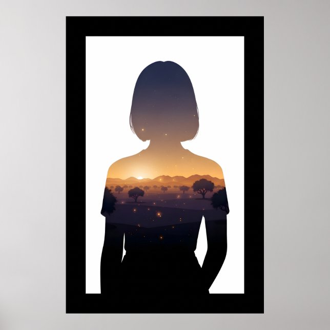 Twilight Marokko Digitale Doppelbelichtung Poster (Vorne)