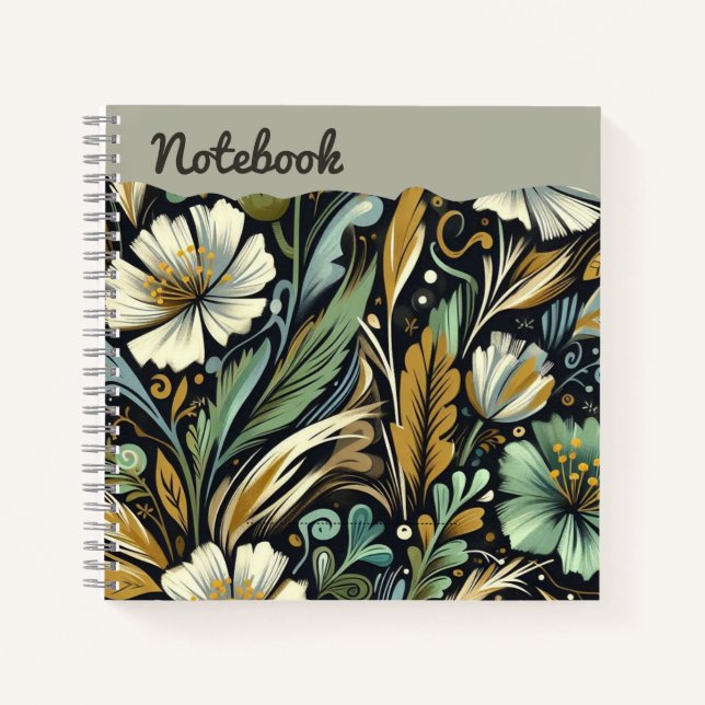 Twilight Meadow - Stilgarten in Dusky Tones Notizbuch (Vorderseite)