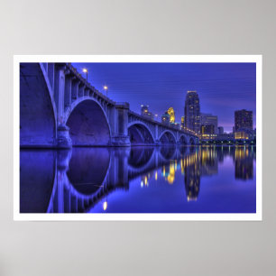 Twilight-Minneapolis 3rd Ave Brücke Poster