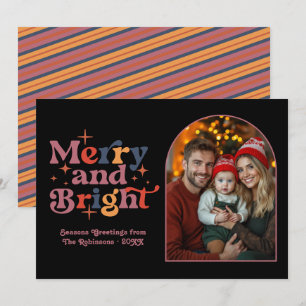 Twilight Mistletoe Retro Christmas Family Foto Feiertagskarte