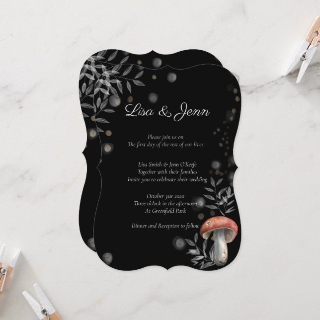 Twilight Mushroom Cotattcore Hochzeit Einladung (Vorderseite/Rückseite Beispiel)