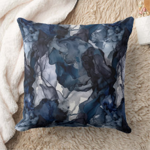 Twilight Navy Blue, Lavender und Grau Alkohol Tint Kissen