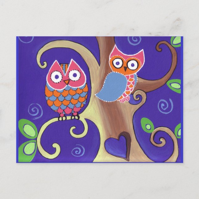 Twilight Owls Postkarte (Vorderseite)