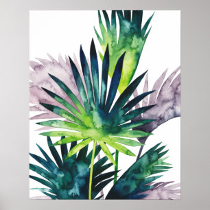 Twilight Palms - Palm Fronds Poster