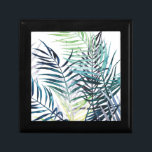 Twilight Palms - Tropische Blätter Erinnerungskiste<br><div class="desc">"Twilight Palms I" von Grace Popp. Die tropische Vegetation im Aquarell-Stil.</div>