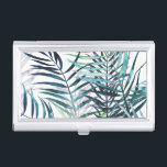 Twilight Palms - Tropische Blätter Visitenkarten Dose<br><div class="desc">"Twilight Palms I" von Grace Popp. Die tropische Vegetation im Aquarell-Stil.</div>