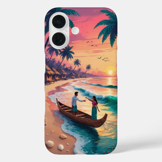 Twilight Parting - Sangam-Inspirierte Küstenkunst Case-Mate iPhone Hülle (Rückseite)
