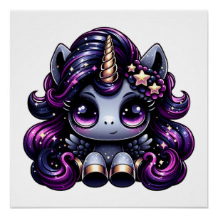 Twilight Pony Black Unicoron Glitzer Poster