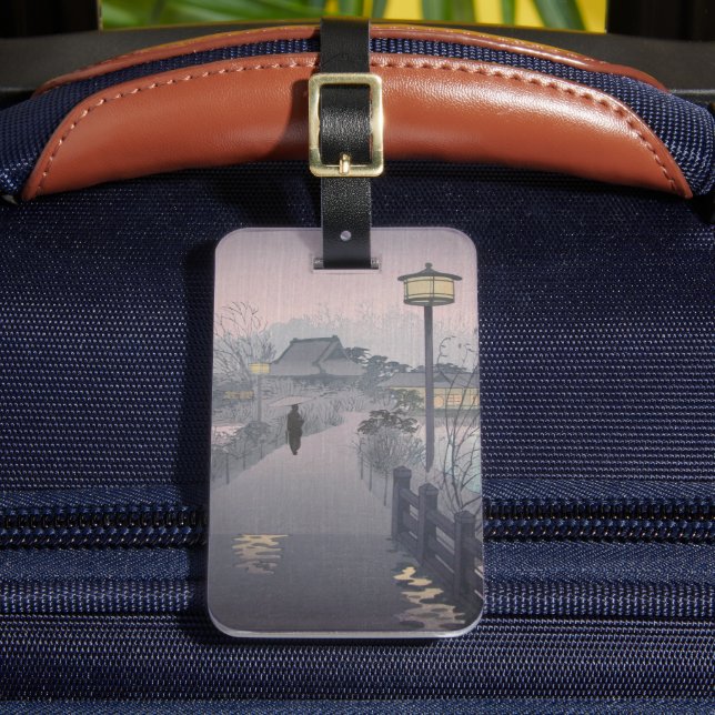 Twilight Rain auf dem Weg nach Shinobazu in Japan Gepäckanhänger (Vorderseite Insitu 2)