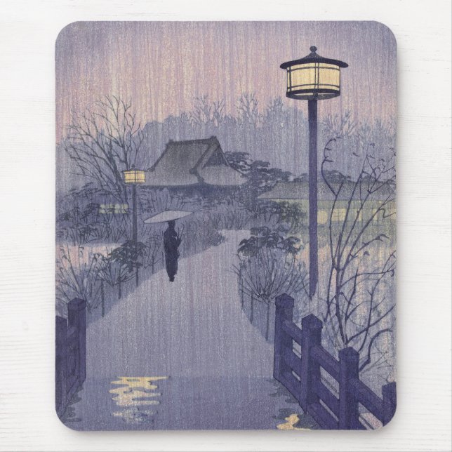 Twilight Rain auf dem Weg nach Shinobazu in Japan Mousepad (Vorne)