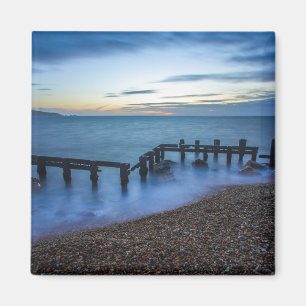 Twilight Sky Over Shoreline and Breakwater Magnet