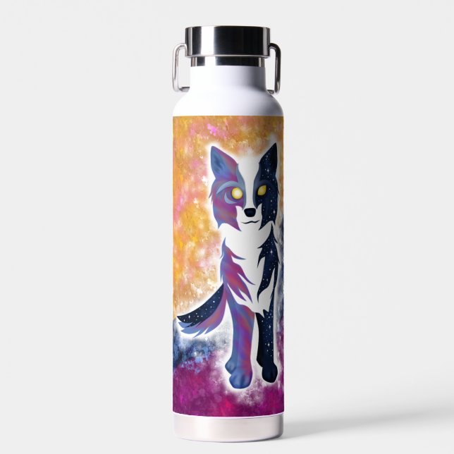 Twilight Sky Wolf Trinkflasche (Vorne)