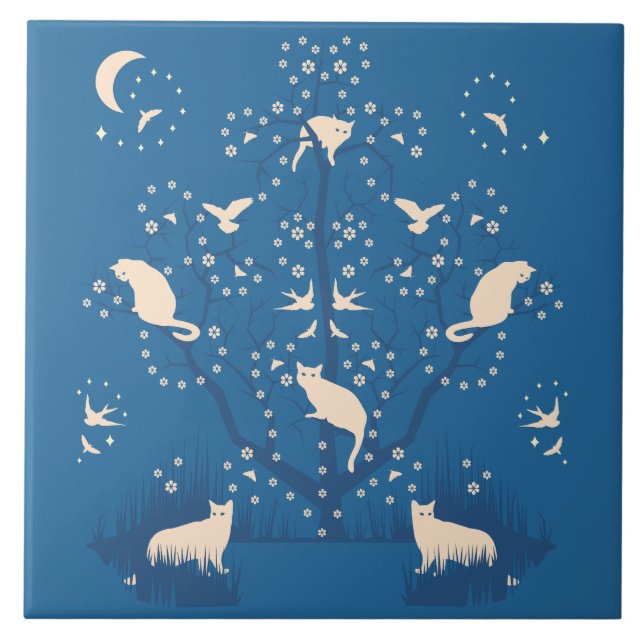 Twilight Tomcats-große Keramik-Fliese Fliese (Vorderseite)