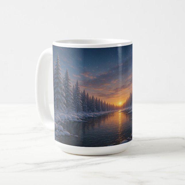 Twilight über den Winter Kaffeetasse (Vorderseite Links)