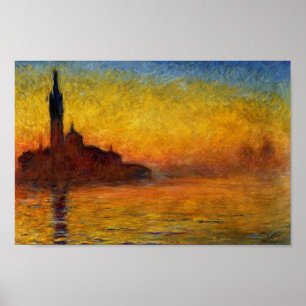 Twilight, Venedig von Claude Monet Poster