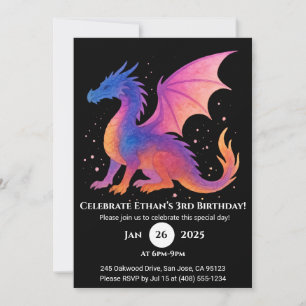 Twilight Winged Dragon zum Geburtstag Einladung