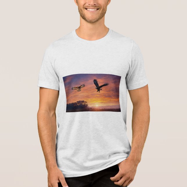 Twilight Wings: The Eagle and the Owl Tri-Blend Shirt (Vorderseite)