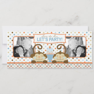 Twin Affen & Ice Cream Sundance Geburtstag Einladung