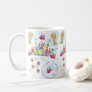 Twin Angels Tasse Happy Birthday Tasse