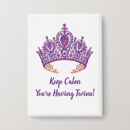 Twin Announction Button mit Lila Krone