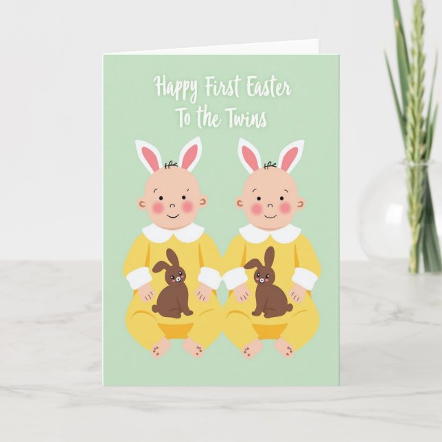Twin Babies Celebration Card Karte (Vorderseite)