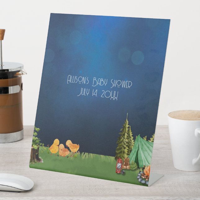 Twin Babies Dusche Camping Thema Sockelschild (In Situ)