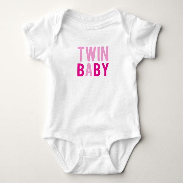 Twin Baby A Pink Strampler (Vorderseite)
