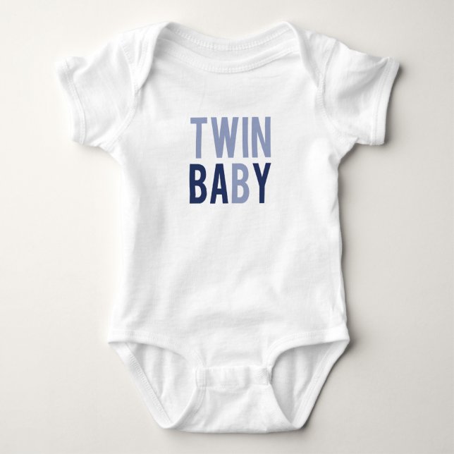 Twin Baby B Blue Strampler (Vorderseite)