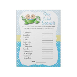 Twin Baby Boy Dusche - zwei Erbsen in einem Pod Wo Notizblock