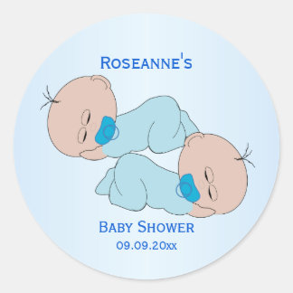 Twin Baby Boys Babydusche Runder Aufkleber