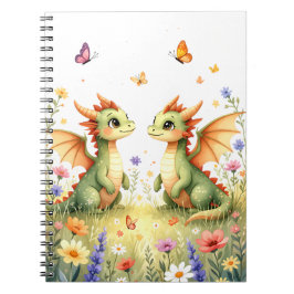 Twin Baby Dragons Fantasy-Notebook Notizblock
