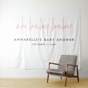 Twin baby dusche pink mädchen moderne typografie P Wandteppich
