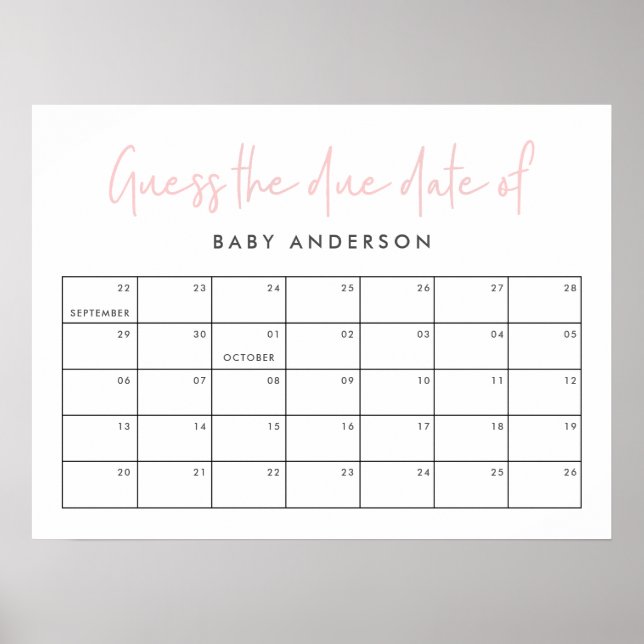 Twin Baby Dusche Rosa mädchenhafte moderne Typogra Poster (Vorne)