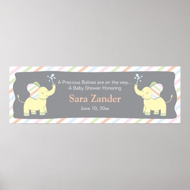 Twin Baby Elephants | Ping-Banner Poster (Vorne)