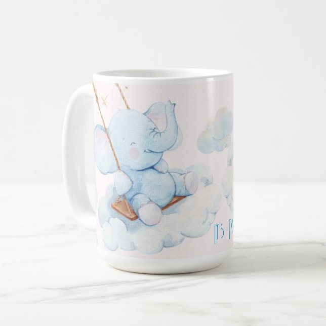 Twin Baby Elephants verdoppeln die Joy Kaffeetasse (Vorderseite Links)