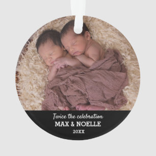 Twin Baby Foto   Unser erstes Weihnachten Ornament