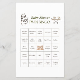 Twin Baby Shower Bingo Game - Printable Party Flyer