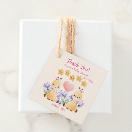 Twin Baby Shower | Niedliche Giraffe Babydusche Geschenkanhänger