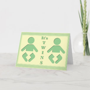 Twin Baby Silhouette Karte
