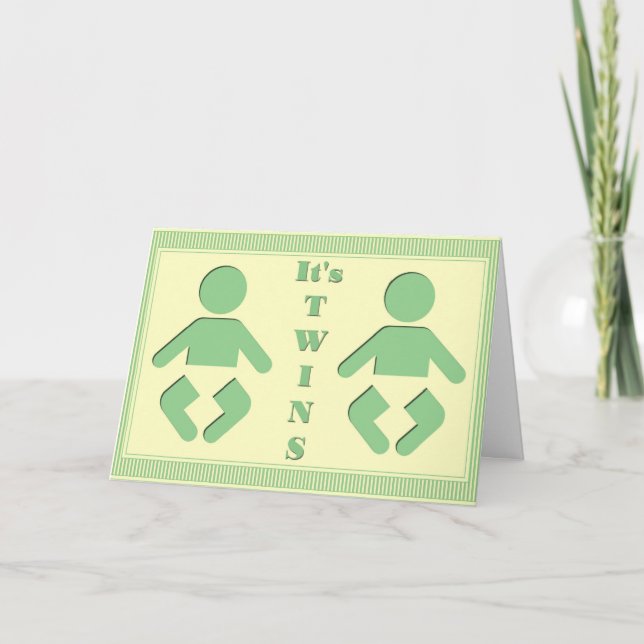 Twin Baby Silhouette Karte (Vorderseite)