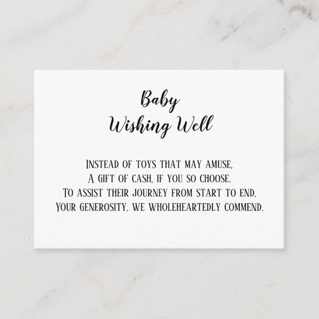 Twin Baby Wishing Well Baby Dusche Begleitkarte (Vorderseite)